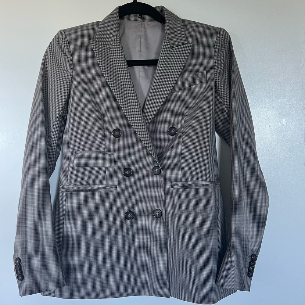 Theory double breasted houndstooth blazer jacket Sz 00